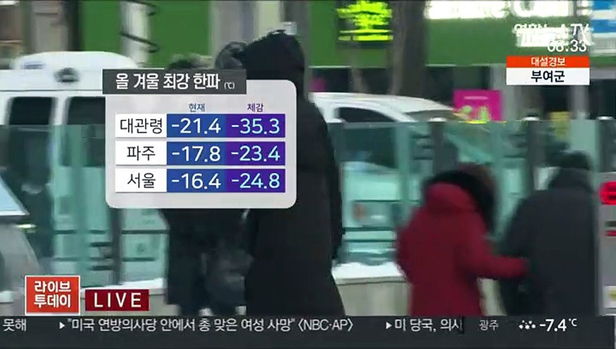 [날씨] 올겨울 최강 한파…서해안 '폭설' 계속