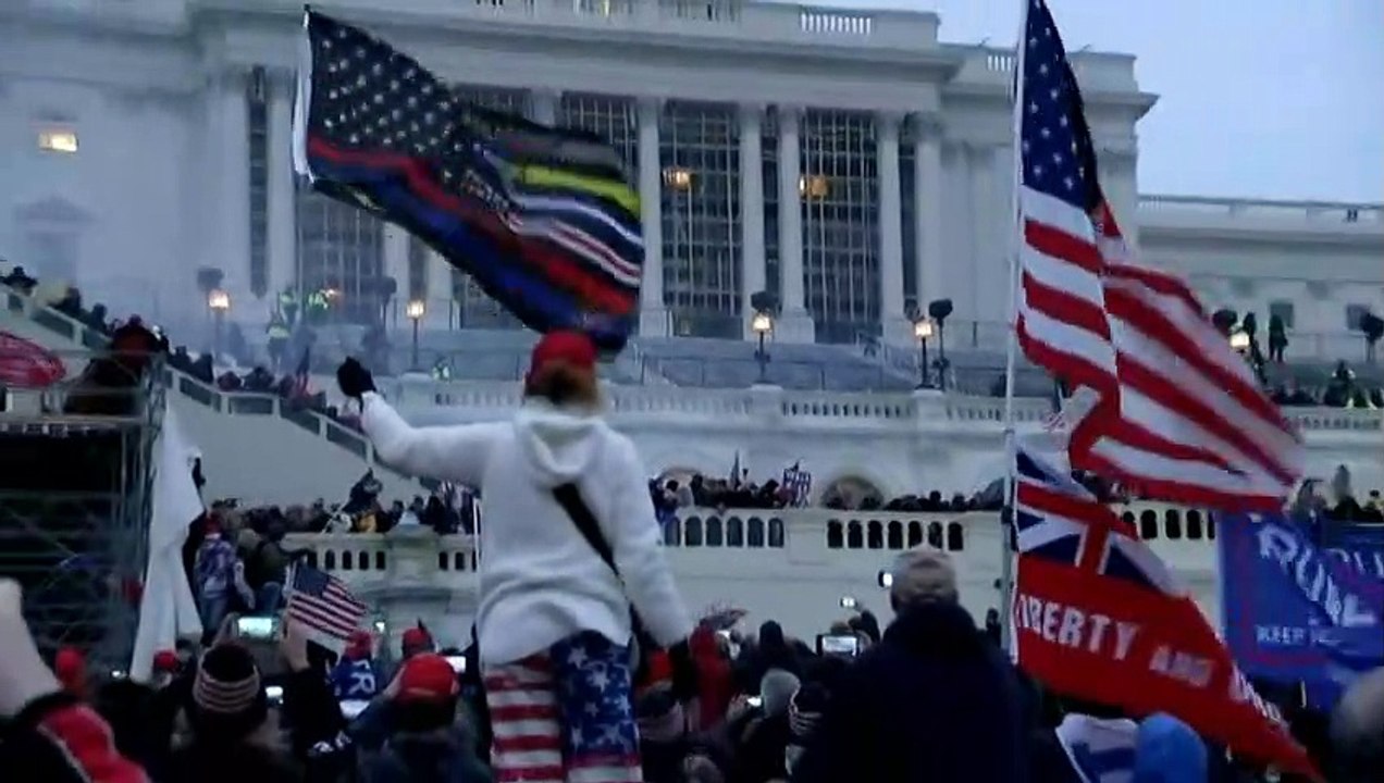 Scenes from behind the Capitol Building in Washington.