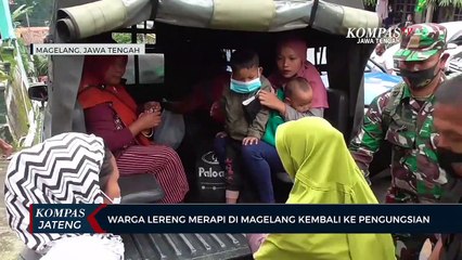 Warga Lereng Merapi Kembali Ke Pengungsian