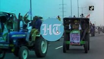 Watch: Protesting farmers held tractor march at Delhi borders