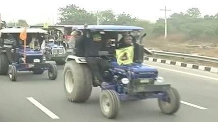 Watch: Farmers take out tractor rally against farm laws