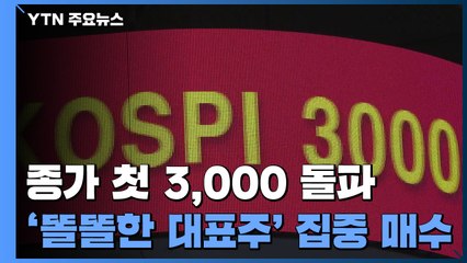 코스피 종가 첫 3,000 돌파...개인투자자 '똘똘한 대표주' 집중 매수 / YTN