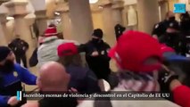 Increíbles escenas de violencia y descontrol en el Capitolio de EE UU