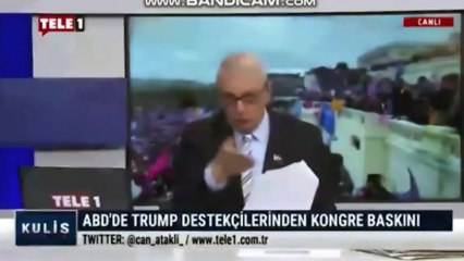 Can Ataklı, AKP Sözcüsü Ömer Çelik'in mesajını okurken bir süre gülmekten konuşamadı