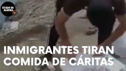 Así TIRAN la COMIDA de CÁRITAS unos INMIGRANTES