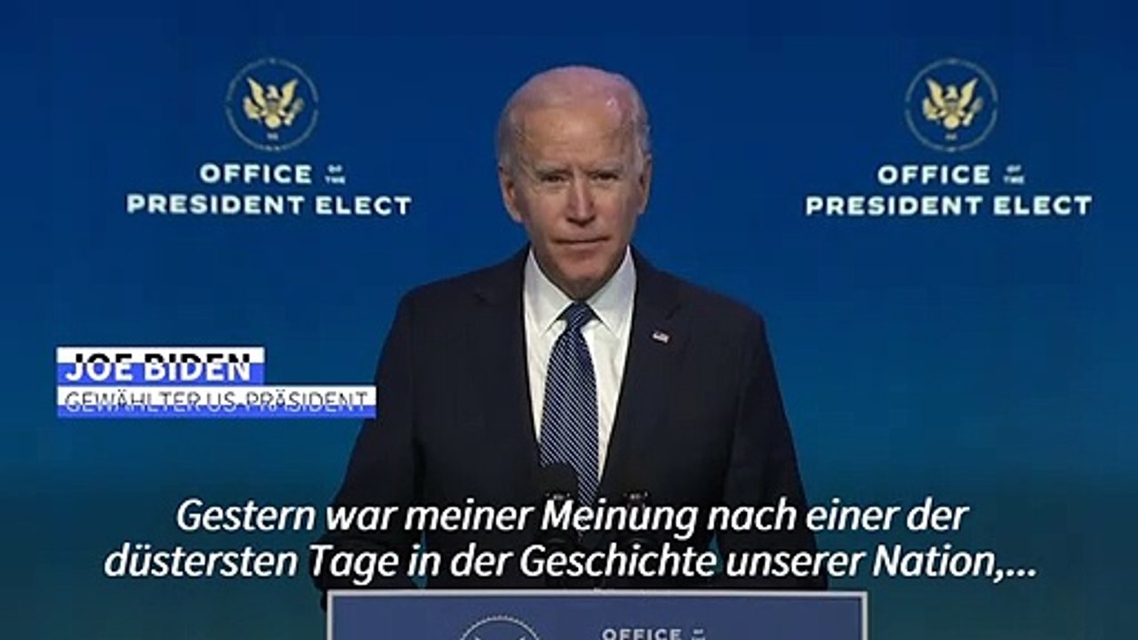Biden: Kapitol-Unruhen einer der 'düstersten Tage' für die USA