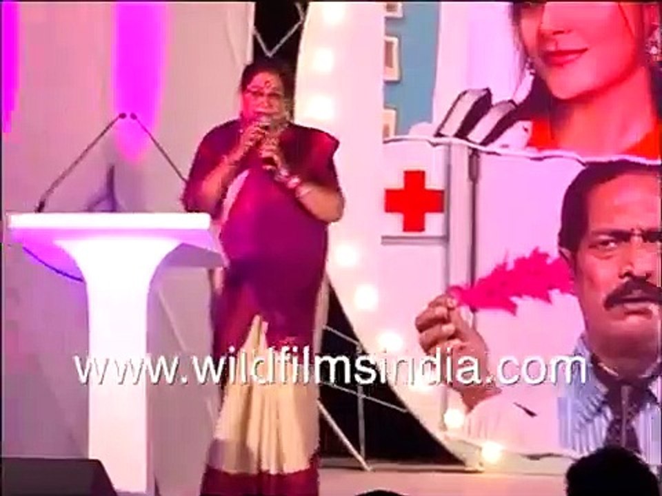 Usha Uthup in classic saree, bangles, bindi at music album launch of 'Hat trick'