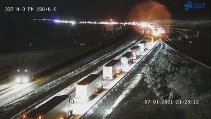 Noche complicada en el entorno de la A-3, la autovía entre Madrid y Valencia