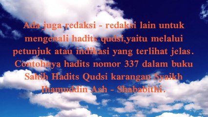 ciri ciri hadits qudsi