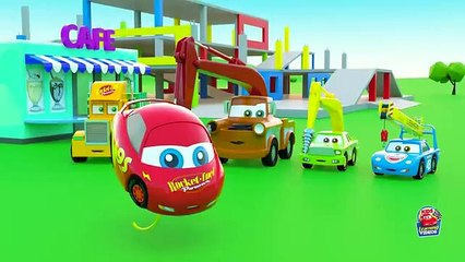 EXCAVATOR Tow Truck, Learning Story Construction Vehicles Mack Garbage Truck Mcqueen Cars