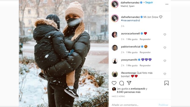 Dafne Fernández comparte la fotografía más tierna con su hijo Jon en la nieve