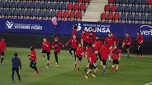 Entrenamiento de Osasuna en El Sadar, a solo 24 horas de recibir al Real Madrid