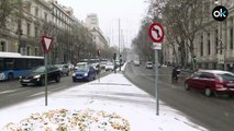 Así se han llenado de nieve Cibeles y Neptuno