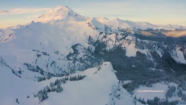 Breathtaking aerial video of Washington’s snowy mountains