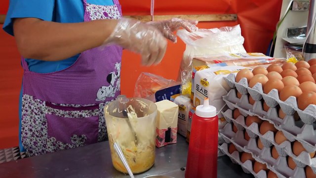 Egg fried cheese toast Korean street food