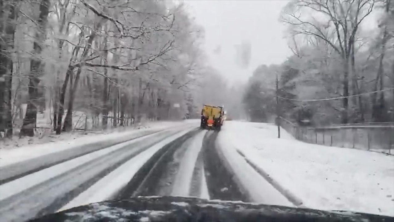 "Plow trucks are out!" Roads coated in North Carolina