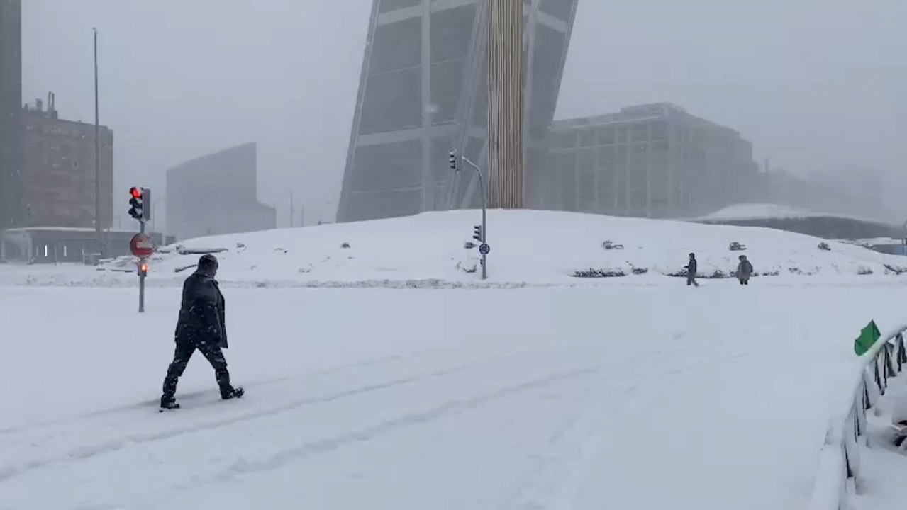 Grandes acumulaciones de nieve en Madrid por la borrasca 'Filomena'