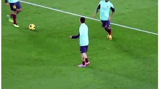 Lionel Messi & Dani Alves Warm up