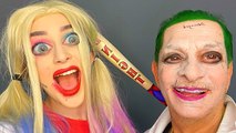 HARLEY QUINN OLUP DEDEME JOKER MAKYAJI YAPTIM KÖYDE DOLAŞTIK!
