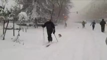 La gran nevada convierte las calles de Madrid en pistas de esquí