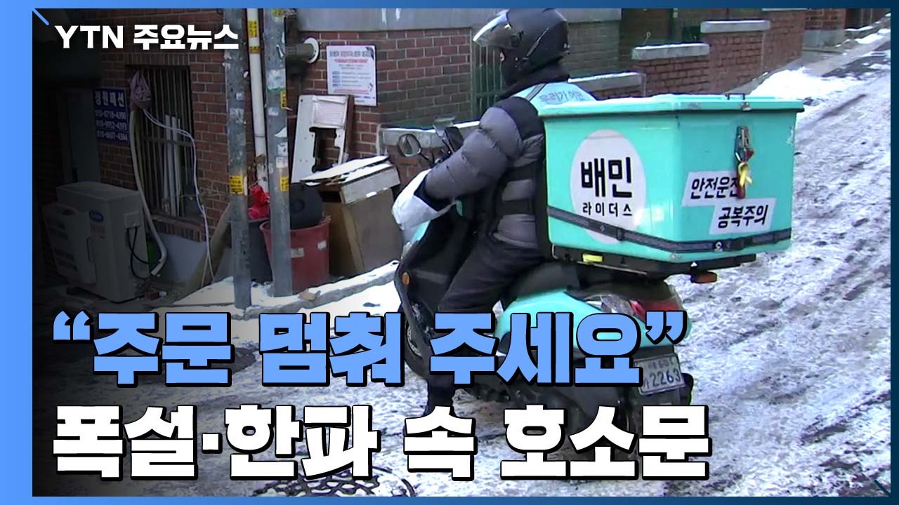 "주문 멈춰 주세요"...폭설·한파 속 배달 노동자들의 호소 / YTN