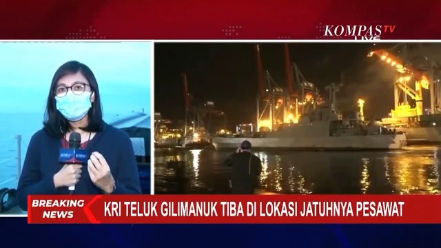 KRI Teluk Gilimanuk Tiba Di Lokasi Dugaan Jatuhnya Pesawat Sriwijaya Air SJ182