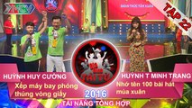 GIA ĐÌNH TÀI TỬ - Tập 22 | Xếp máy bay phóng thủng vòng giấy | Nhớ tên 100 bài hát xuân | 14/02/2016