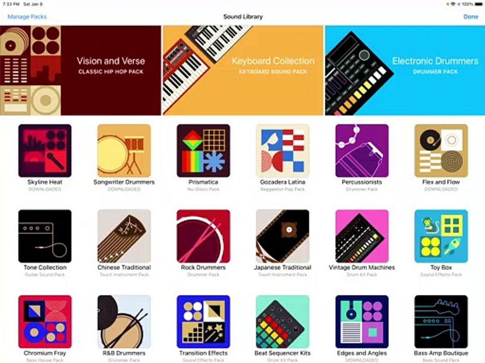 GarageBand Electronic Drummers