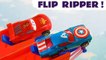 McQueen Flip Race Challenge with Hot Wheels and Disney Pixar Cars plus Marvel Avengers Superheroes in this Family Friendly Funny Funlings Race Full Episode from Kid Friendly Family Channel Toy Trains 4U