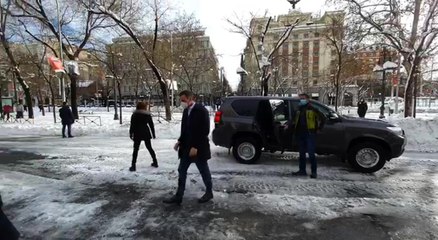 Llegada de Sánchez a la reunión para evaluar la situación provocada por Filomena