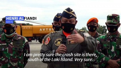 Aerial view of area being searched for crashed Indonesia plane