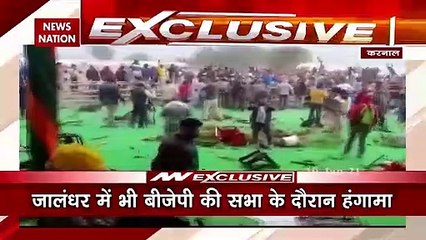 Protesting farmers create chaos in Hariyana CM ML Khattar's programme