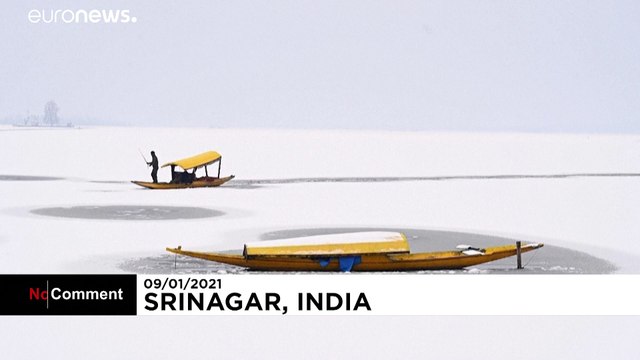 Dal lake freezes over in Kashmir due to cold snap