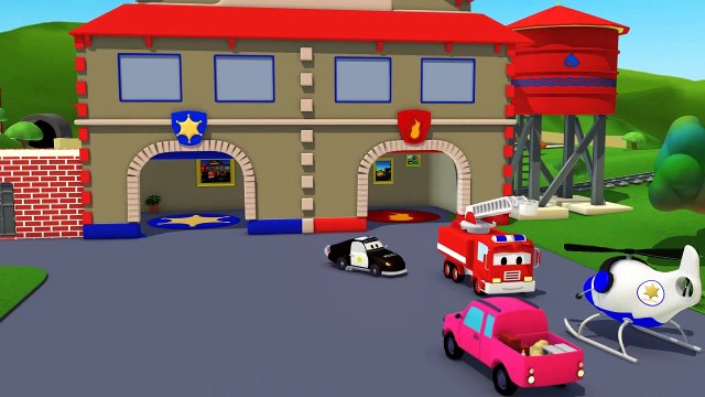 La Super Patrouille, camion pompier et voiture de police, et le camion perdu à Car Citys