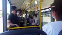 Otobüse binen yolcu maskeyi indirdi ortalık karıştı! 