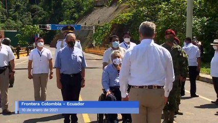 Presidentes de Ecuador y Colombia verifican los avances de puente binacional