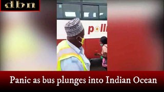 Panic as bus plunges into Indian Ocean