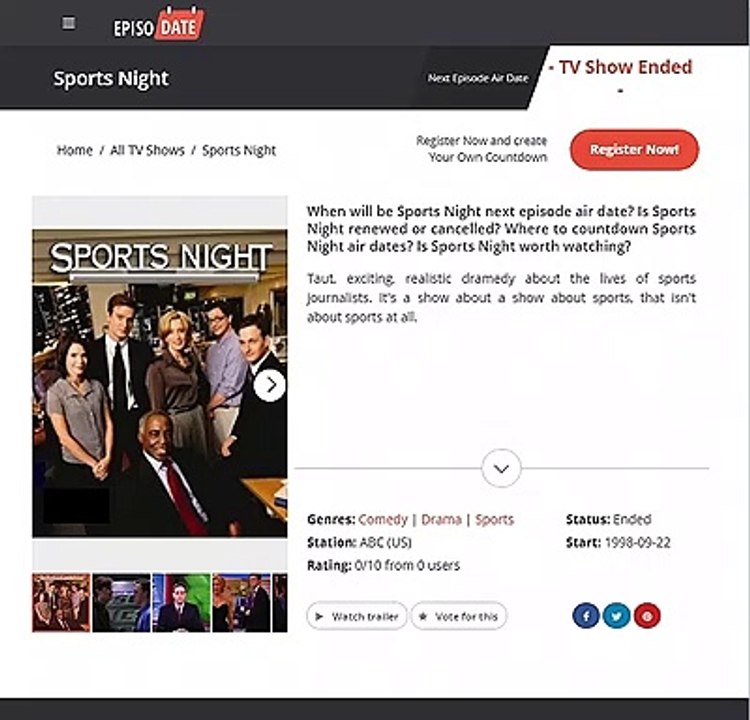 Sports Night - S01 - Episode List