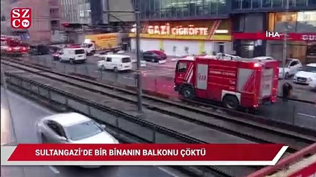 Sultangazi'de 5 katlı binanın birinci katındaki balkon çöktü