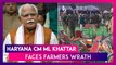 Haryana CM Manohar Lal Khattar Faces Farmers Wrath; Amid Protests In Karnal, CM's Chopper Unable To Land