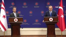 Dışişleri Bakanı Mevlüt Çavuşoğlu, KKTC Dışişleri Bakanı Tahsin Ertuğruloğlu ile ortak basın toplantısı düzenledi