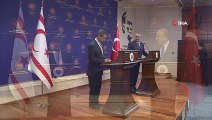 Dışişleri Bakanı Mevlüt Çavuşoğlu, KKTC Dışişleri Bakanı Tahsin Ertuğruloğlu ile ortak basın toplantısı düzenledi