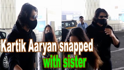 Kartik Aaryan drops his sister Kritika at airport