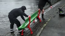 Northern Monkeys once again remove benches from Thompson Park boating lake