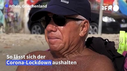 Januar, Lockdown, Badespaß: Athener genießen Strand bei 22 Grad