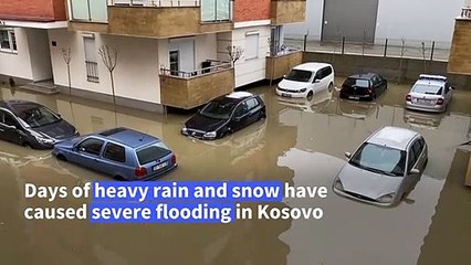 Floods swamp roads, damage buildings in Kosovo