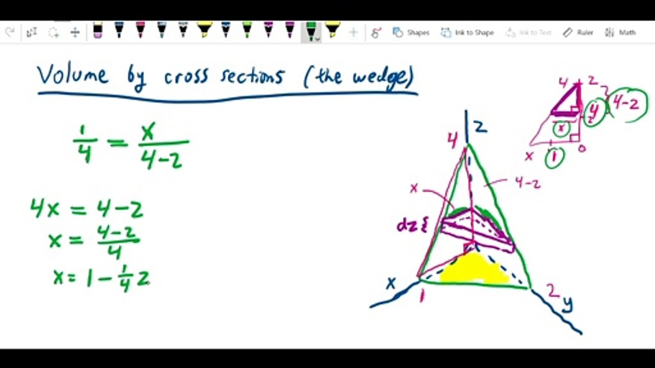 Volume by slicing - wedge
