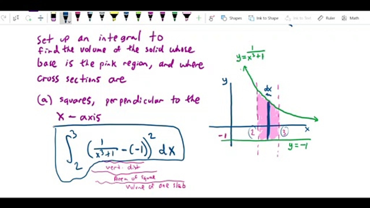 Volume by slicing -base has corner