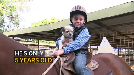 Meet the five-year-old horserider, "Little" Pete
