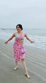 Adah Sharma Cartwheel stunt in Saree on Beach video viral